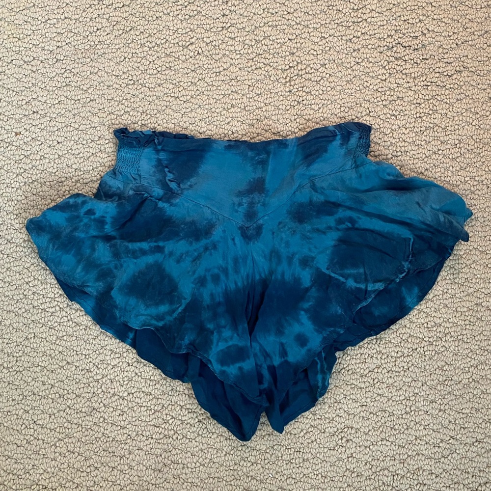 Planet blue tie dye shorts